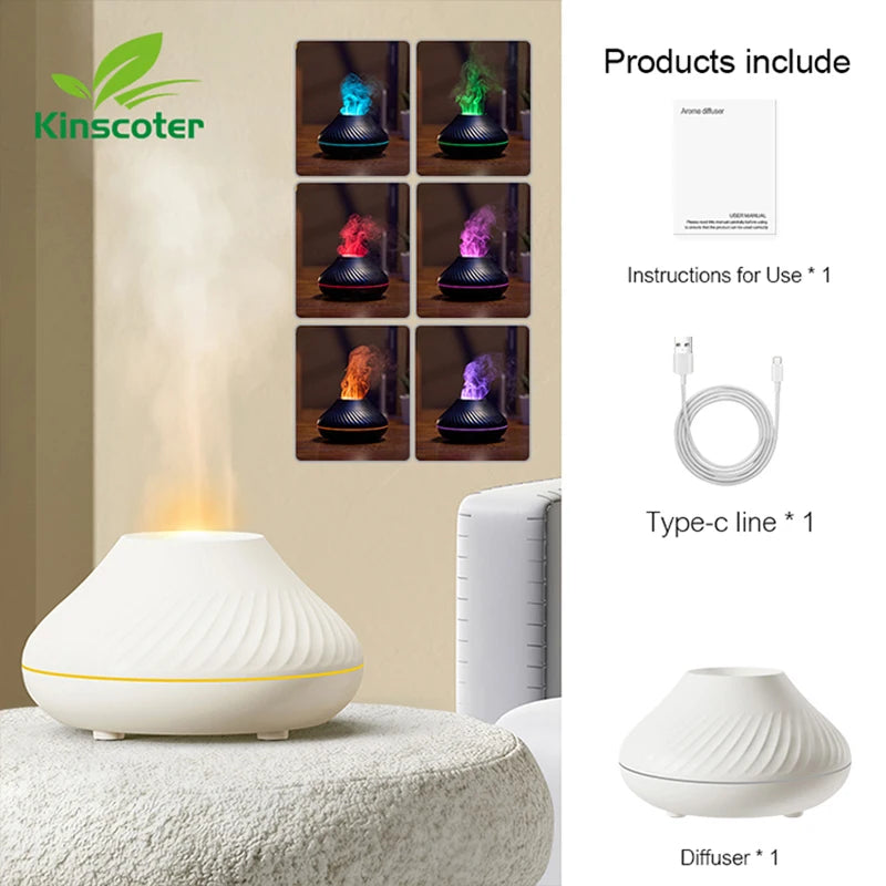 Volcanic Aroma Diffuser mit Farbflamme & Nachtlicht