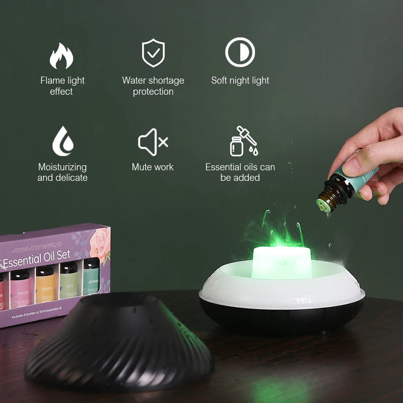 Volcanic Aroma Diffuser mit Farbflamme & Nachtlicht